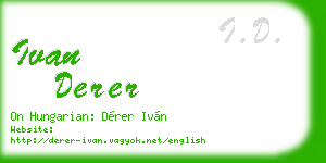 ivan derer business card